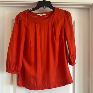 Boden Orange Silk Blouse